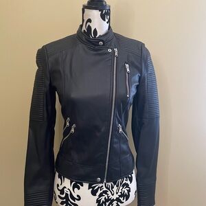 Zara Black Leather Moto Jacket